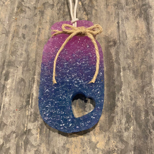 Mason Jar Car Freshie | Lavender to Navy Ombre | Blueberry Cheesecake Scent