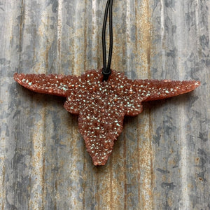 Longhorn Car Freshie | Brown With Green Shimmer | Roasted Pinecone Scent