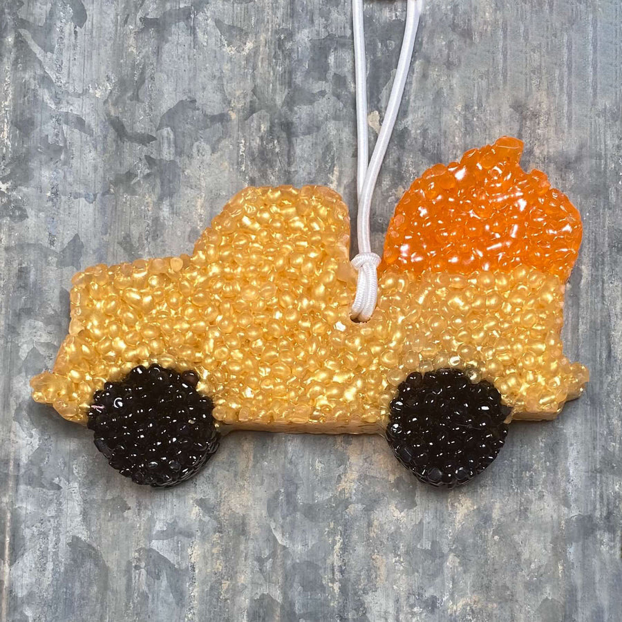 Pumpkin Truck Car Freshie | Matte Gold | Fall Leaves Scent