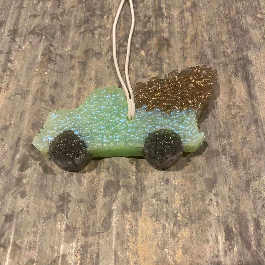 Christmas Tree Truck Freshie | Mint With Gold Tree | Balsam Scent