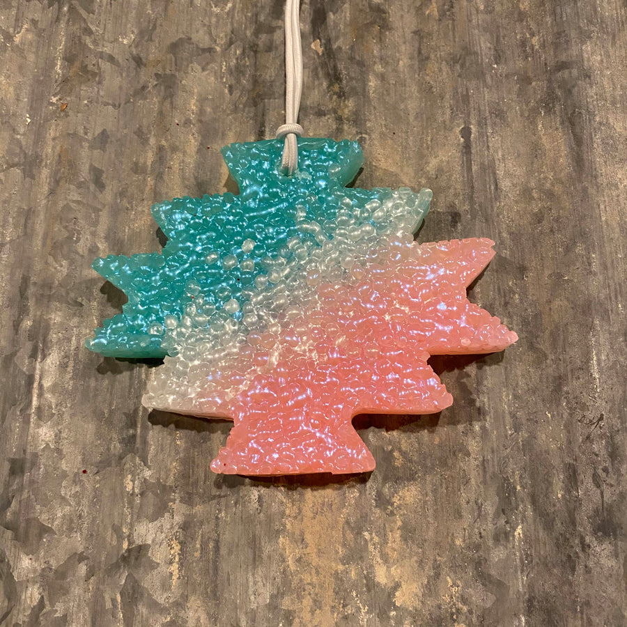 Aztec Shape Car Freshie | Mint, White, & Peach | Peachy O Scent