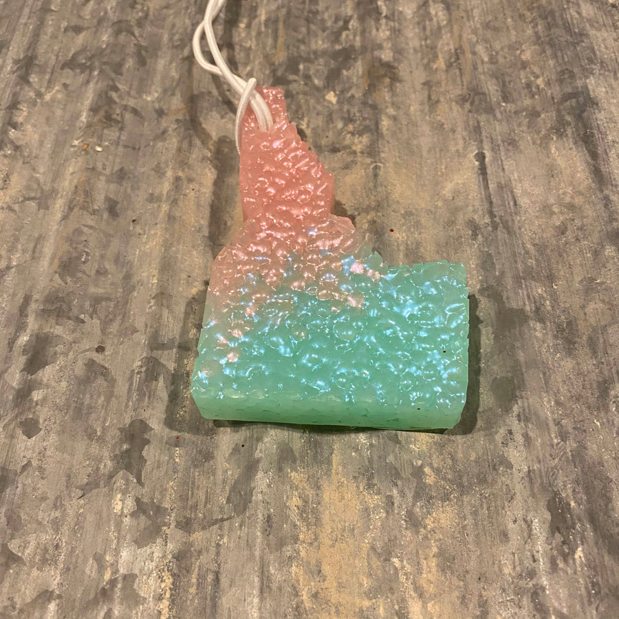 Idaho Car Freshie | Pink, Silver, Mint Ombre | Mrs. Claus Scent