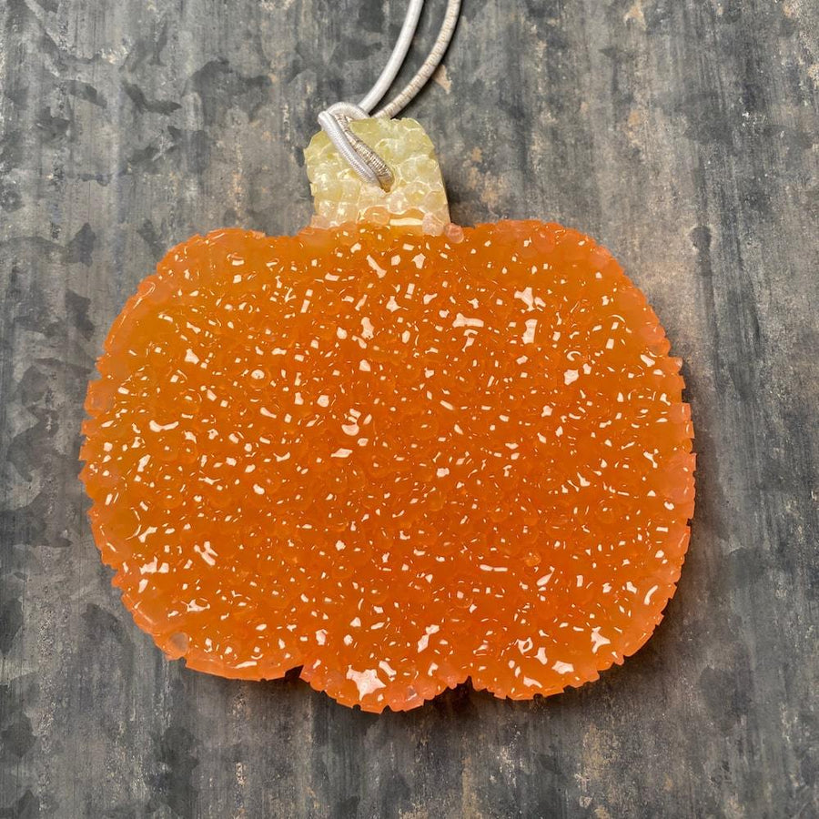 Pumpkin Car Freshie | Pumpkin Orange | Volcano Scent - Rear View Jewels