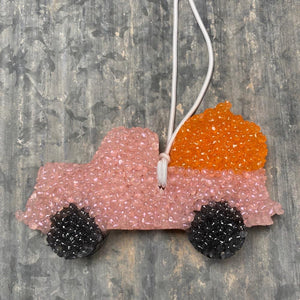 Pumpkin Truck Car Freshie | Cotton-Candy Pink | Tropical Cowboy Scent - Rear View Jewels