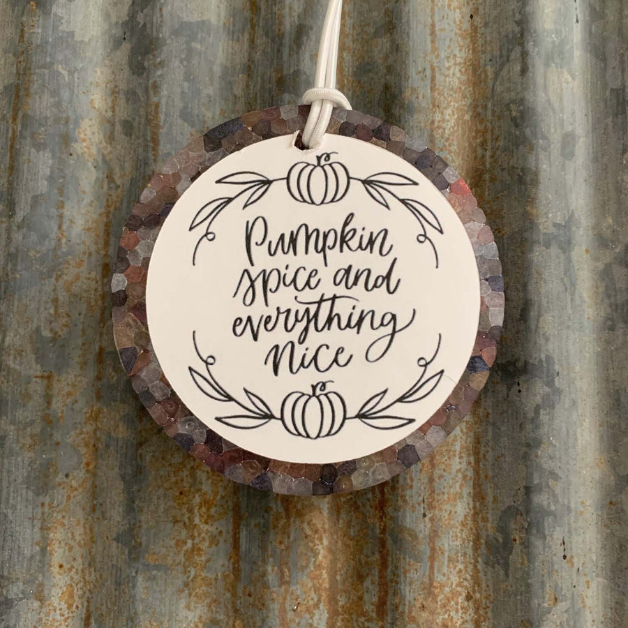 Circle Pumpkin Spice & Everything Nice Car Freshie | Multicolor | Fall Mix Scent