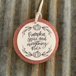 Circle Pumpkin Spice & Everything Nice Car Freshie | Rose Gold | Fall Festival Scent