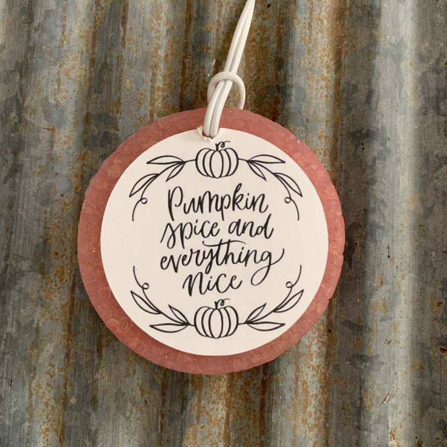 Circle Pumpkin Spice & Everything Nice Car Freshie | Rose Gold | Fall Festival Scent