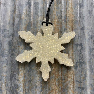 Snowflake Car Freshie | White Gold | Vanilla Pumpkin Marshmallow Scent