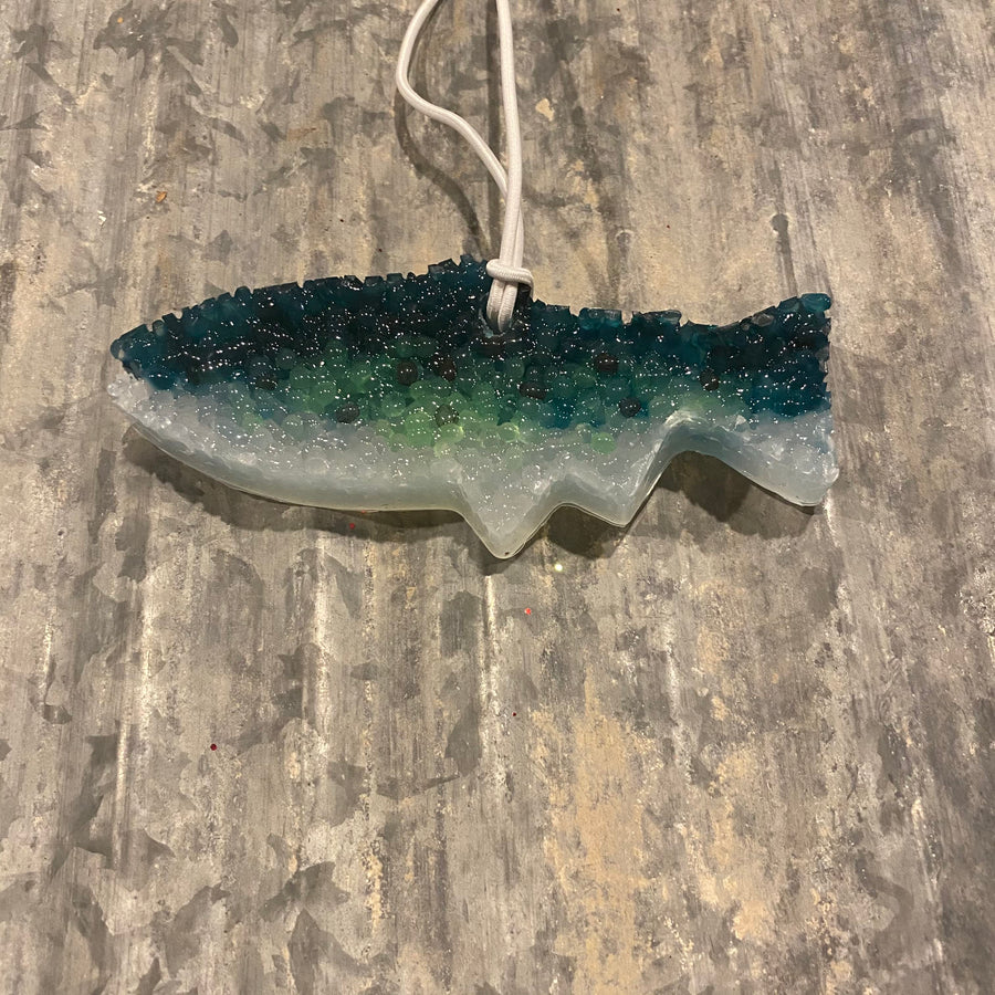 Lake Fish Freshie | Teal And Clear | Black Ice Scent