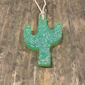 Cactus Car Freshie | Teal Color | Buffalo Plaid Scent