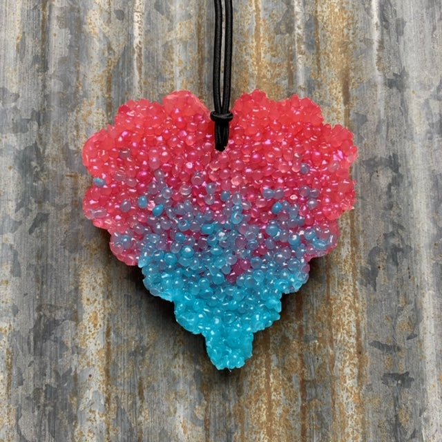 Valentine Heart Car Freshie | Red to Blue Ombre | Wild Cherry Almond Scent