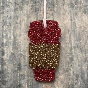 Venti Coffee Cup Car Freshie | Burgundy | Sun-Kissed Citrus Scent - Rear View Jewels