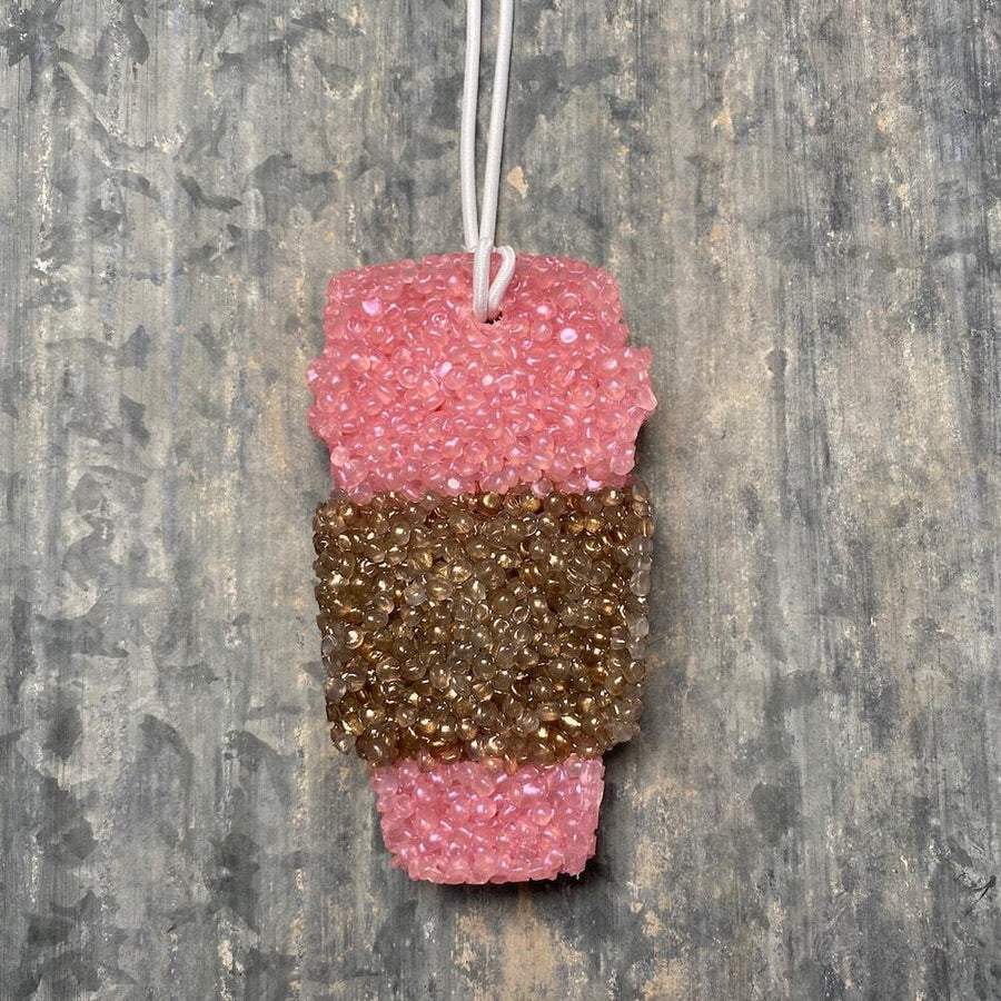 Venti Coffee Cup Car Freshie | Cotton-Candy Pink | Birthday Cake Scent - Rear View Jewels