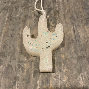 Cactus Freshie | White With Silver Glitter | Cactus Blossom Scent