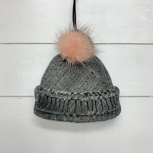 Gingerbread House Scent Beanie Black/Gold Sparkle Light Pink Pom