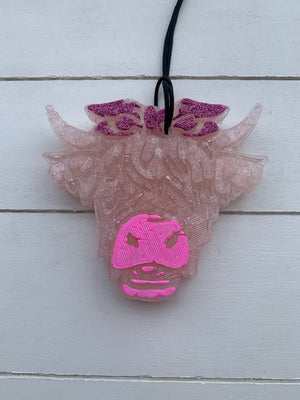Highland Cow Face Car Freshie | Create Your Own Freshie