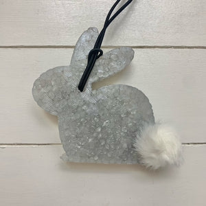 Bunny Silhouette | Grey Wtih White Pom Tail | Mahogany Teakwood Scent