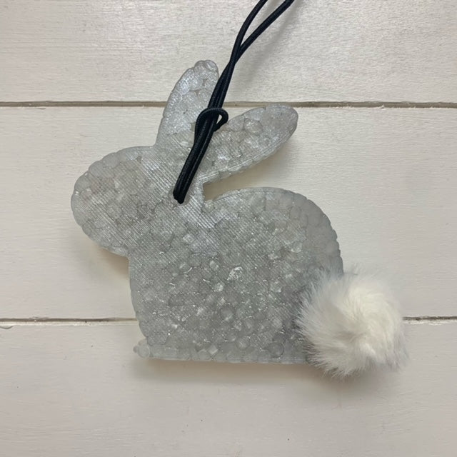 Bunny Silhouette | Grey Wtih White Pom Tail | Mahogany Teakwood Scent