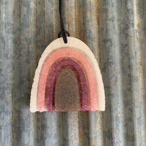 Rainbow Car Freshie | Pink & Gold Colors | Blueberry Cheesecake Scent