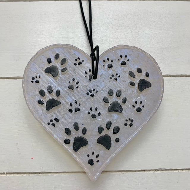 Paw Print Heart New Blue/Grey | Cranberry Woods Scent
