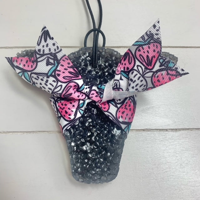 Cow Face | Strawberry Doodle Ribbon Black Shimmer | Strawberry Lemonade Scent LIMITED EDITION