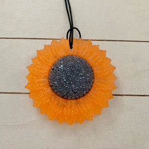 Sunflower Car Freshie | Orange With Sparkles | Fall Festival Scent