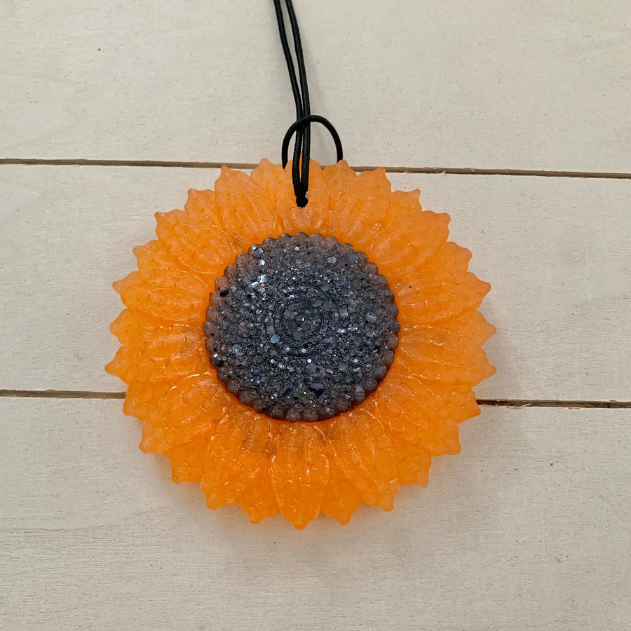 Sunflower Car Freshie | Orange With Sparkles | Fall Festival Scent