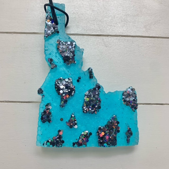 Cow Print Idaho | Turquoise & Black With Sparkles | Clean Freak Scent