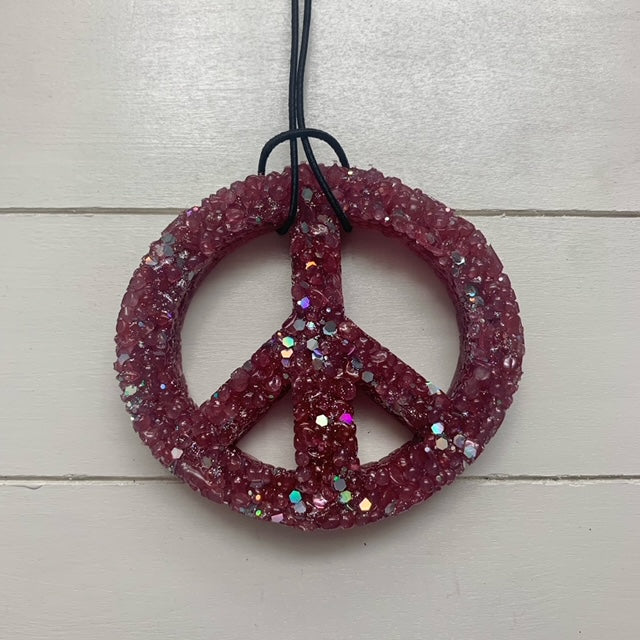 Peace Sign | Burgundy With Glitter | Black Raspberry Vanilla Scent