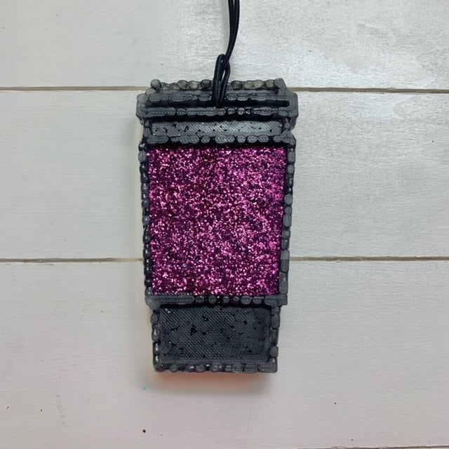 Coffee Cup | Black With Plum Glitter | Café Latte Scent