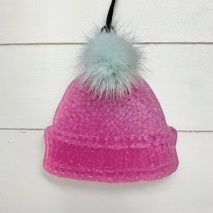 Pomegranate Mandarin Scent Beanie Fushia/Blue Shimmer Mint Pom