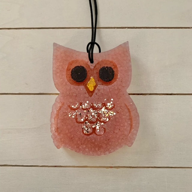 Owl Car Freshie | Brown With Sparkles | Butt Naked Scent