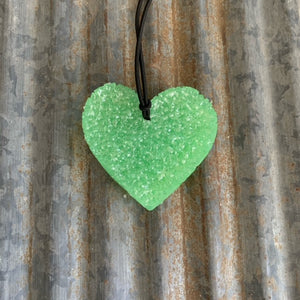 Heart Car Freshie | Green | Sea Salt Avocado Scent