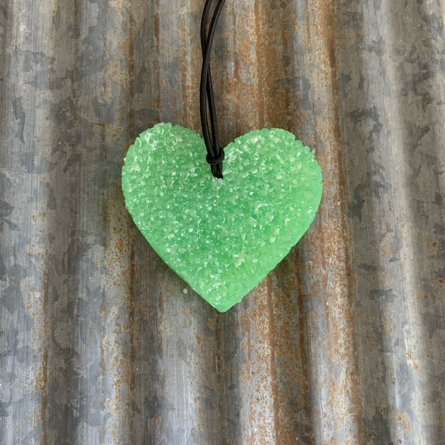 Heart Car Freshie | Green | Sea Salt Avocado Scent