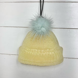 Tropical Cowboy Scent Beanie Yellow/White Shimmer Mint Pom