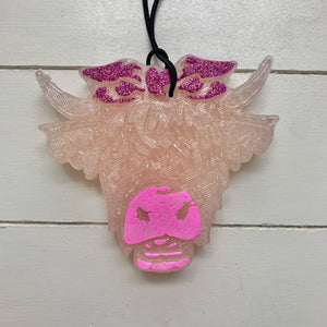 Highland Cow Face | Tan With Sparkle Bow | Salt Scent