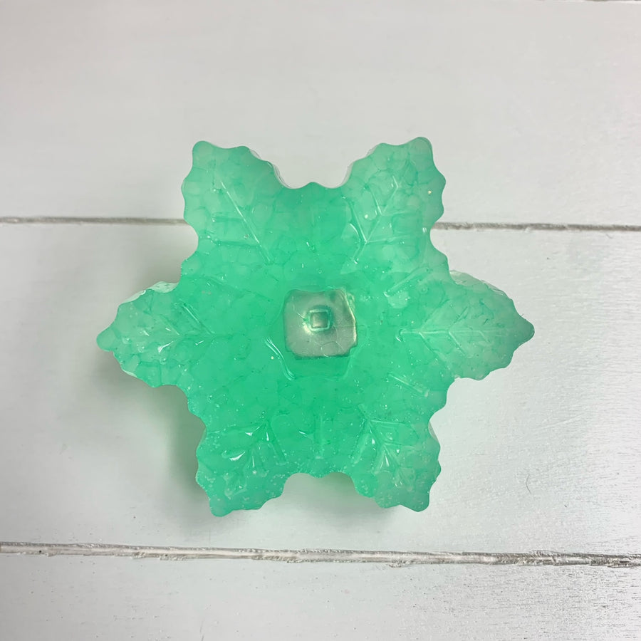 Peachy O Vent Clip Bright Teal Snowflake Horizontal or Vertical Vents