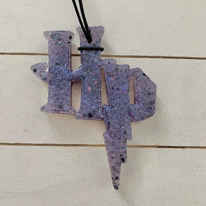 Harry Potter Initials Car Freshie | Purple Sparkle | Butt Naked Scent