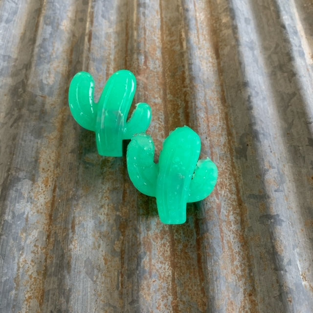 Car Vent Clips | Clip-On Car Air Vent Freshener Set | Bright Teal Cactus | Sea Salt & Avocado Scent