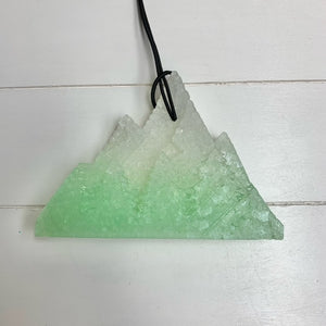 Sugared Lemon Mountains with Trees white sparkle/mint