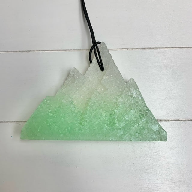 Sugared Lemon Mountains with Trees white sparkle/mint