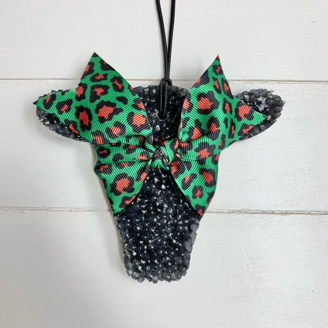 Gingerbread House Scent Leopard Ribbon Black Cow