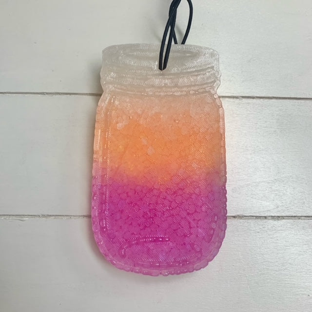 Ball Jar | White, Orange, & Pink | Strawberry Kiwi Scent