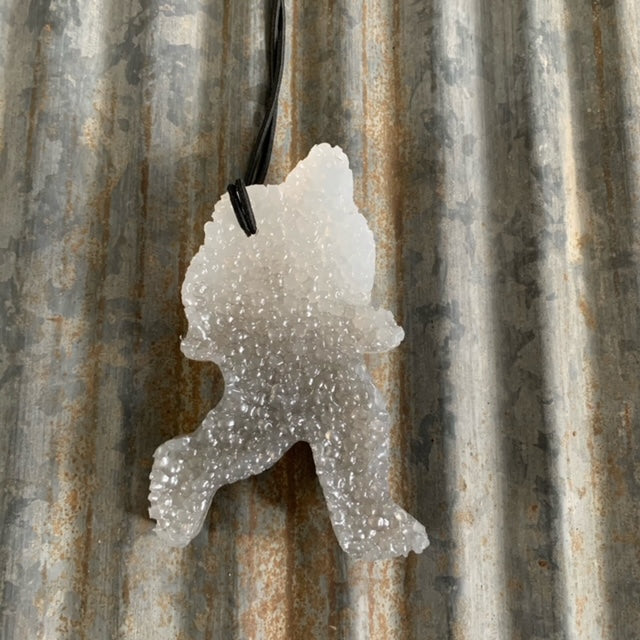 Bigfoot Car Freshie | Clear to Silver Ombre | Black Ice Scent
