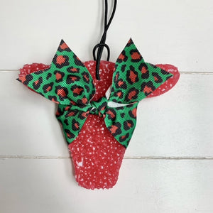 Butt Naked Scent Leopard Ribbon Red Sparkle Cow